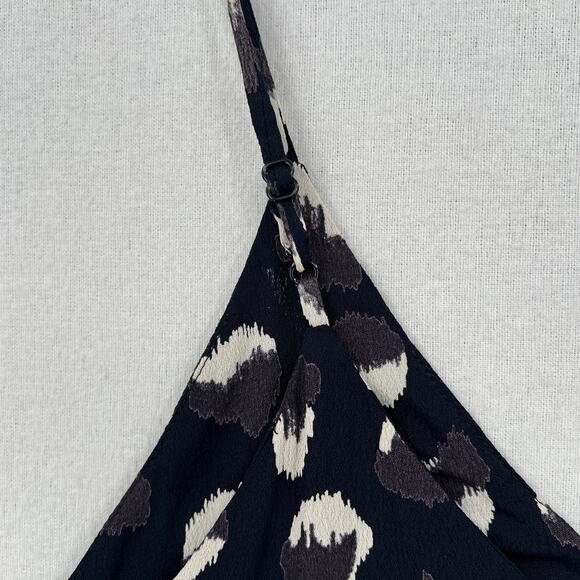 REFORMATION Eli 90s Mini Slip Dress Womens XS Navy Wild Child Animal Print - Picture 10 of 16